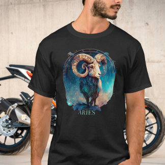 Zodiac Symbol Ram Celestial Fantasy Aries Mens T-Shirt