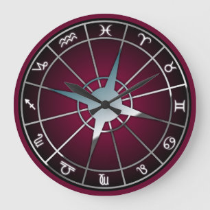 Zodiac Symbols Astrology Signs Horoscope Large Clock