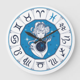 Zodiac Symbols  Large Clock