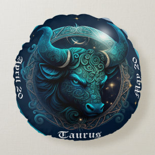 Zodiac Tauras Dated Round Pillow