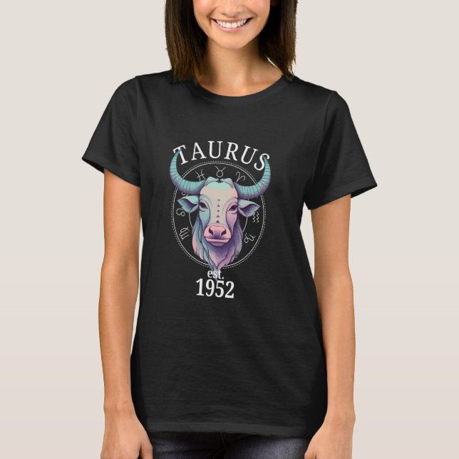 Zodiac Taurus Bull Born in 1952 T-Shirt (Front)