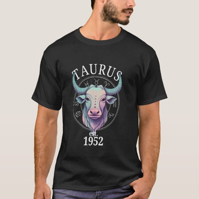 Zodiac Taurus Bull Born in 1952 T-Shirt (Front)