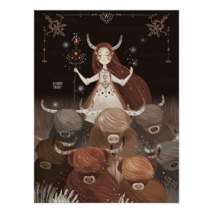 Zodiac Taurus by Alexandra Dikaia Poster