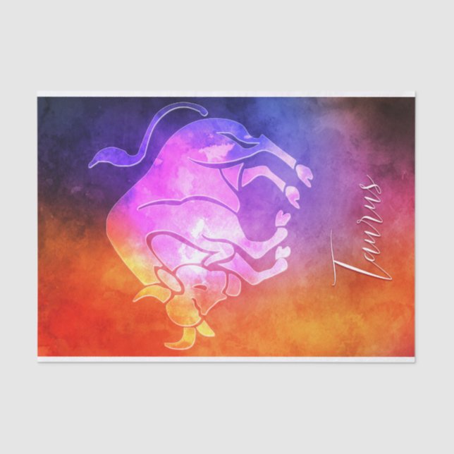 Zodiac : Taurus Colourful Candy Colours Tissue Paper (Front)