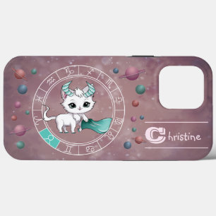 Zodiac Taurus Cute Cat Wheel Planet Astrology iPhone 13 Pro Max Case