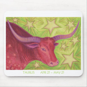 Zodiac Taurus mousepad white border