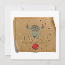 ZODIAC - Taurus - Personalised Notecard