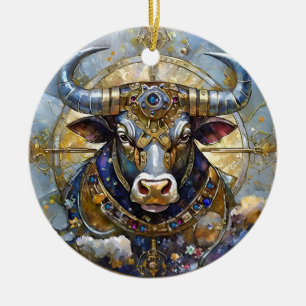 Zodiac - Taurus The Bull Ceramic Ornament