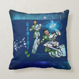 Zodiac Universe-Gemini Throw Pillow