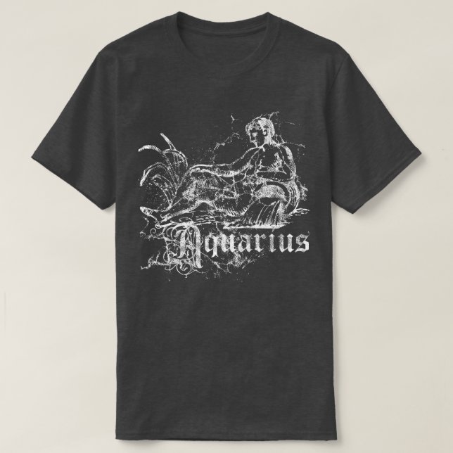 Zodiac Vintage Aquarius T-Shirt (Design Front)