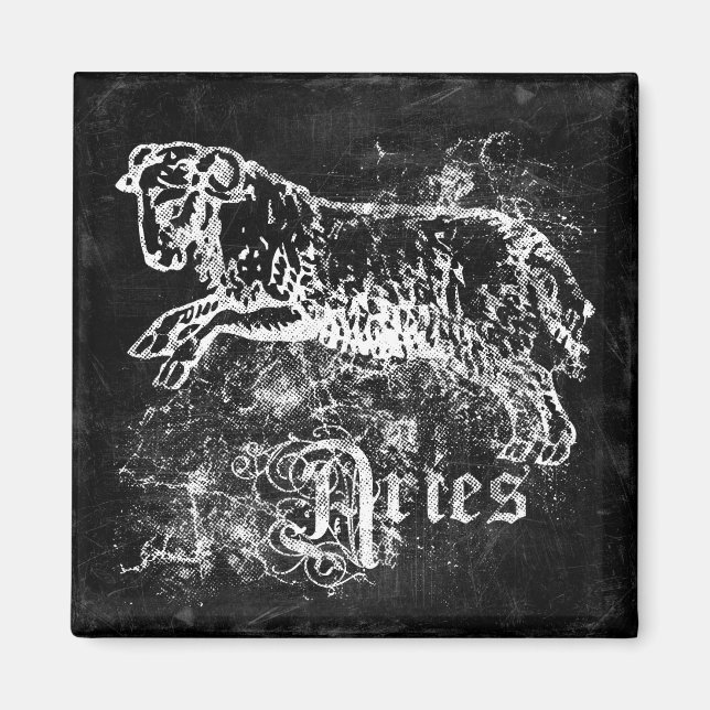 Zodiac Vintage Aries Magnet (Front)