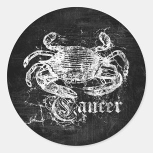 Zodiac Vintage Cancer Classic Round Sticker