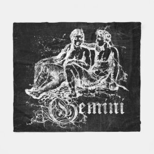Zodiac Vintage Gemini Fleece Blanket