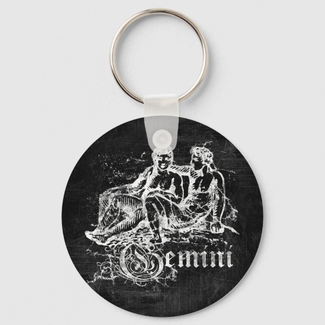 Zodiac Vintage Gemini Key Ring (Front)