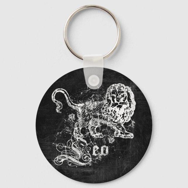 Zodiac Vintage Leo Key Ring (Front)