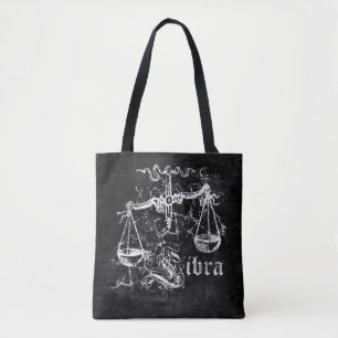 Zodiac Vintage Libra Tote Bag
