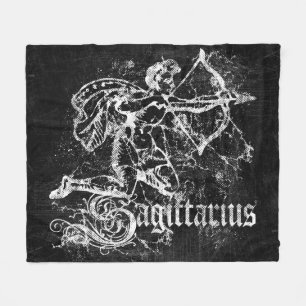 Zodiac Vintage Sagittarius Fleece Blanket