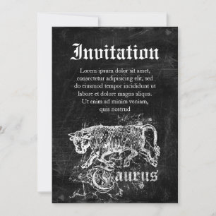 Zodiac Vintage Taurus Invitation