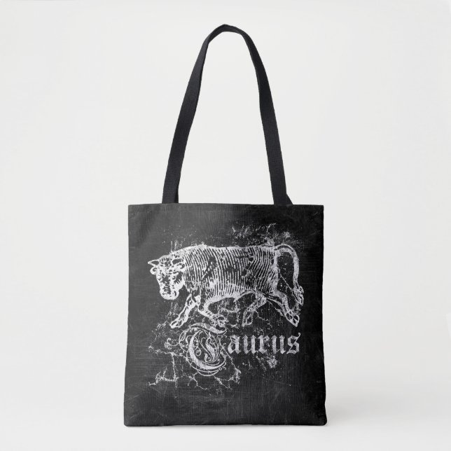Zodiac Vintage Taurus Tote Bag (Front)