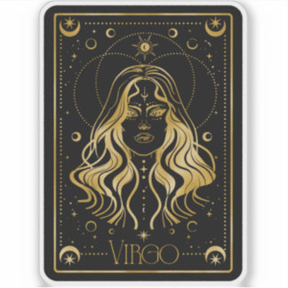 Zodiac Virgo Astrological Black & Gold Sticker