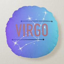 Zodiac Virgo Blue Gradient Throw Pillow