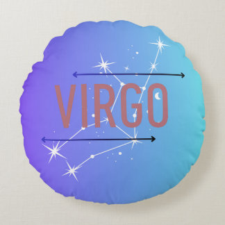 Zodiac Virgo Blue Gradient Throw Pillow