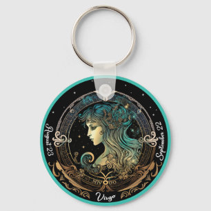 Zodiac Virgo Customise NAME, DATE Key Ring