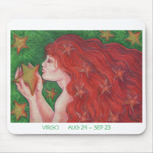 Zodiac Virgo mousepad white border
