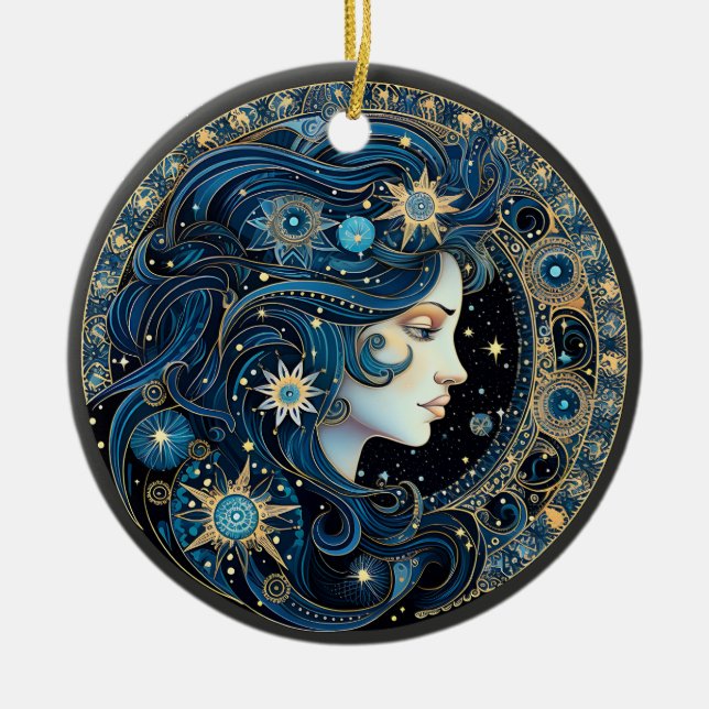 Zodiac Virgo Personalised Astrology Ornament (Front)