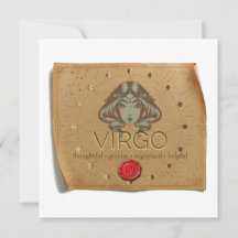 ZODIAC - Virgo - Personalised Notecard