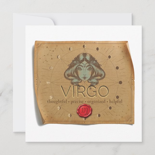 ZODIAC - Virgo - Personalised Notecard (Front)