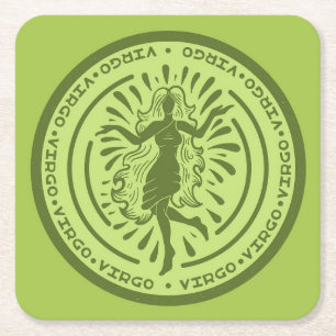 Zodiac Virgo Square Paper Coaster