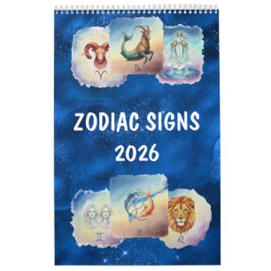 Zodiac Watercolor Art Astrological Calendar