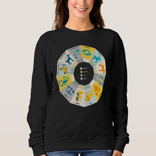 Zodiac Wheel Astronomy Astrology Horoscope Women G Sweatshirt (Front)