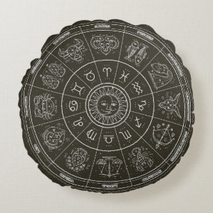 Zodiac Wheel Round Cushion