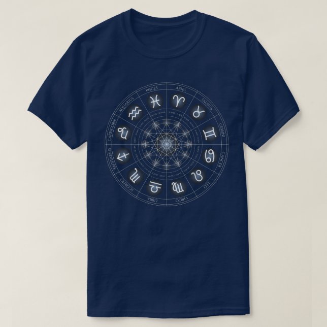Zodiac Wheel Wife Zodiac Horoscope Astrology 2708  T-Shirt (Design Front)