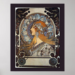Zodiac Woman by Alphonse Mucha – Vintage Art Poster