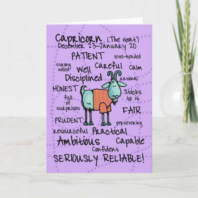 zodiac word cards - capricorn (Front)