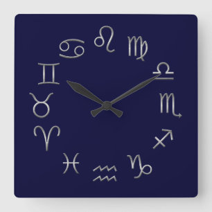 zodiacal time square wall clock