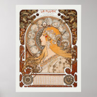 Zodiaque or La Plume Alphonse Mucha Art Nouveau