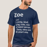 ZOE Definition Personalised Name Funny Birthday