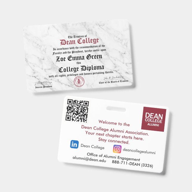 Zoe Emma Green ID Badge (Front & Back)