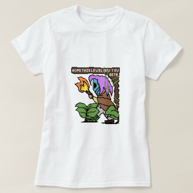 Zoe Pixel Sign – “Beta Level?” T-Shirt (Design Front)