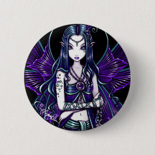 "Zoe" Purple Celestial Fairy Button