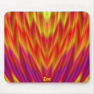 ZOE ~ Red, Yellow and Purple Mouse Pad