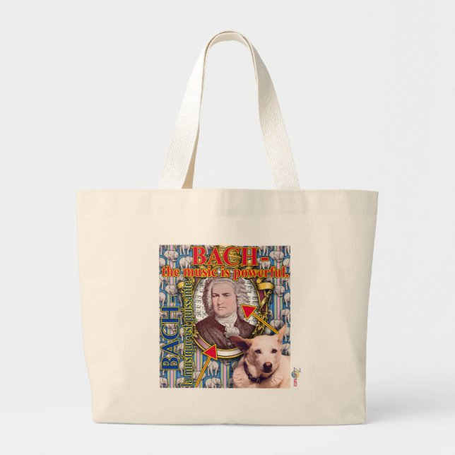 ZoeSPEAK - Bach Large Tote Bag (Front)