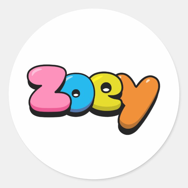 Zoey Classic Round Sticker (Front)