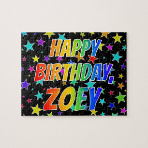 "ZOEY" First Name, Fun "HAPPY BIRTHDAY" Jigsaw Puzzle