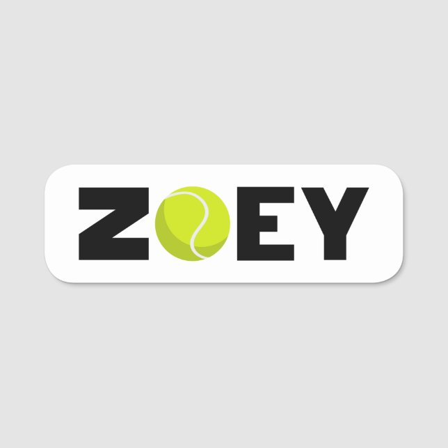 Zoey Tennis Name Tag (Front)