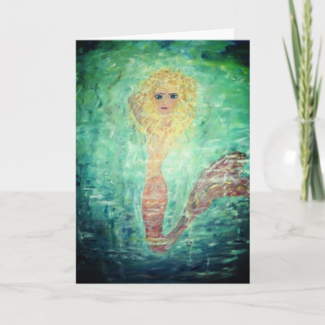 "Zoey" The Mermaid, Blank Greeting Card (Front)